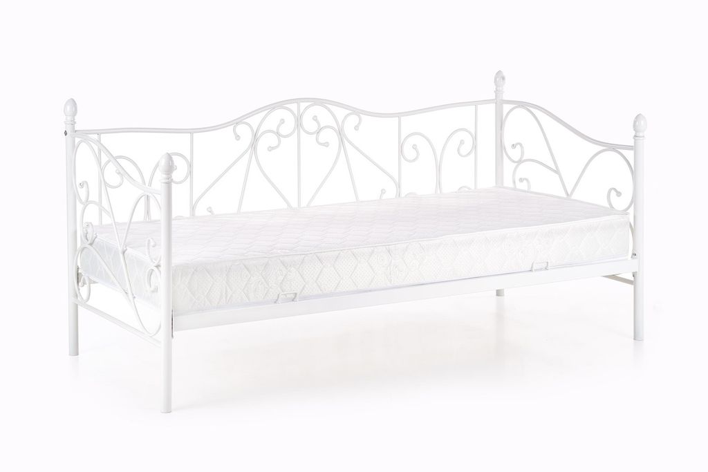 Egyszemélyes ágy, fém kerettel, fehér, 90 cm - voie lactee - butopêa